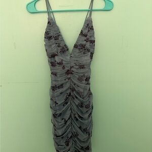 Angel Biba Gray and Purple Backless Dress